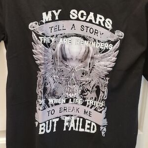 Black Graphic T-Shirt with Skull Design